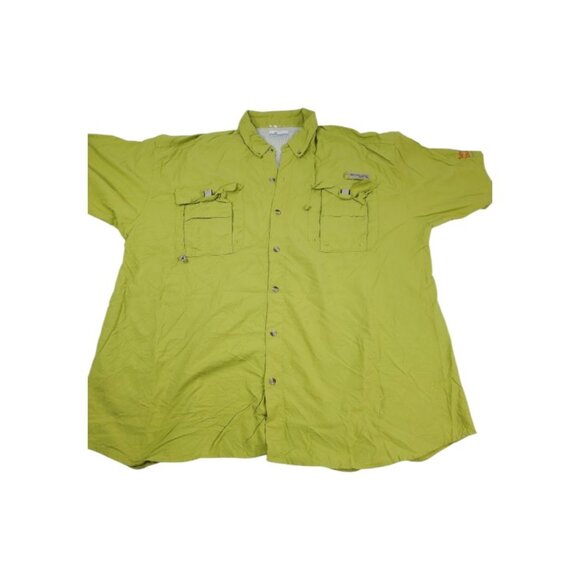 Columbia Men's Green PFG Bahama II Short-Sleeve Fishing Button-Front Shirt Sz XL - Picture 1 of 10